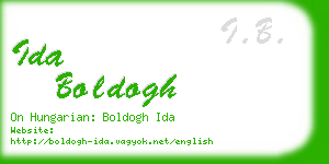 ida boldogh business card